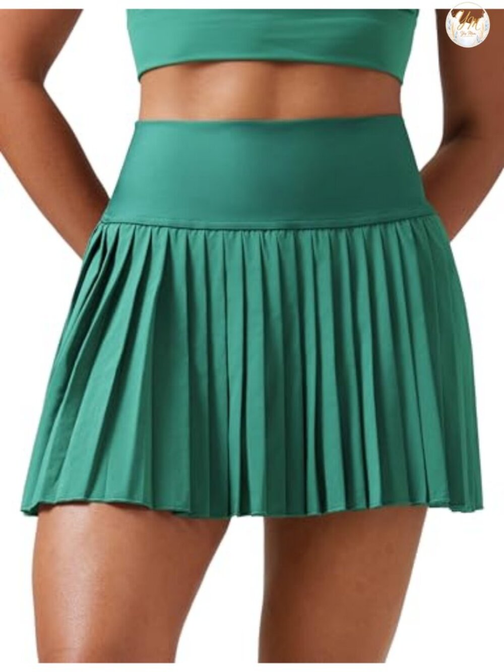 High Waisted Pleated Tennis Skort with Built-in Shorts, Phone & Ball Pockets